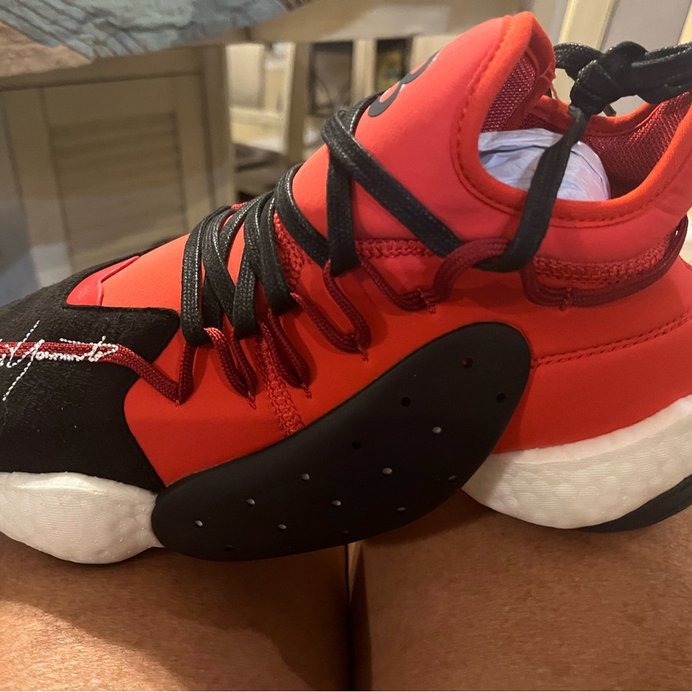 Y-3  Lush Red and Black BYW BBALL Adidas Size 7 1/2 men’s New